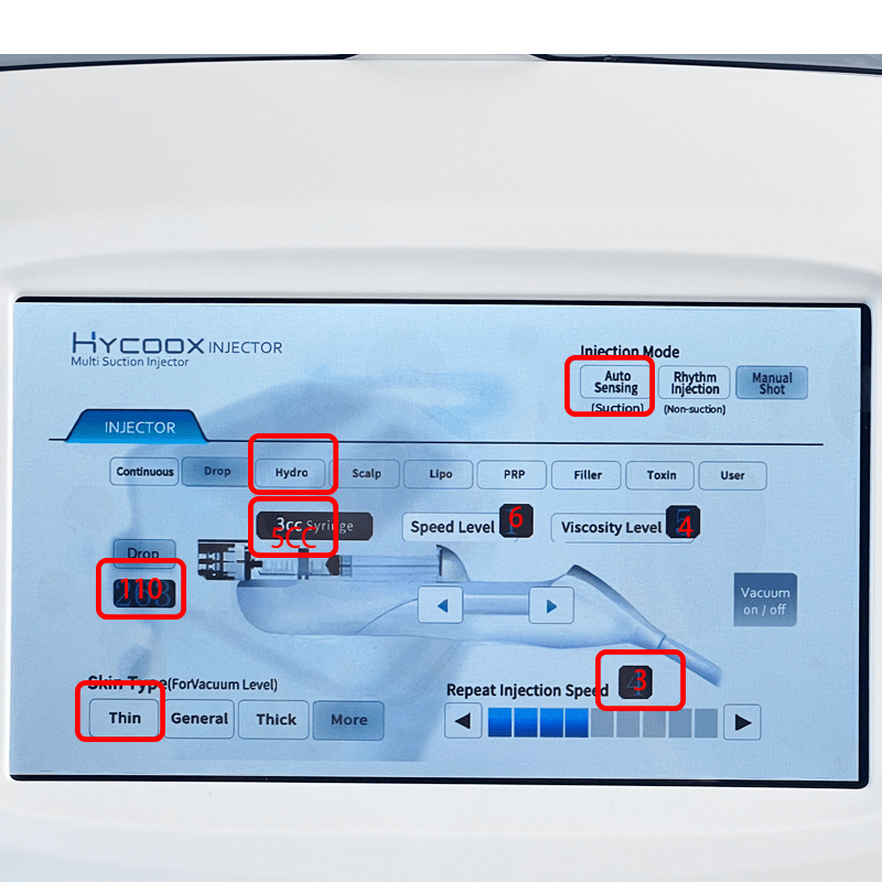 hycoox injector setting